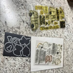 Yellow and Clear Stamp Set with Die Cuts